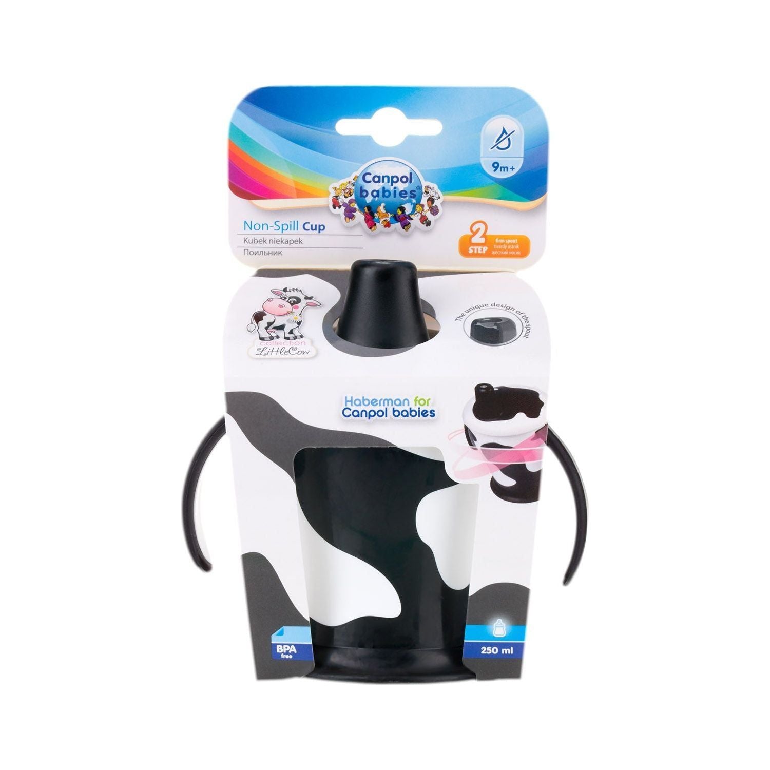 Canpol Non-Spill Cup Firm 250ml LITTLE COW 9m+