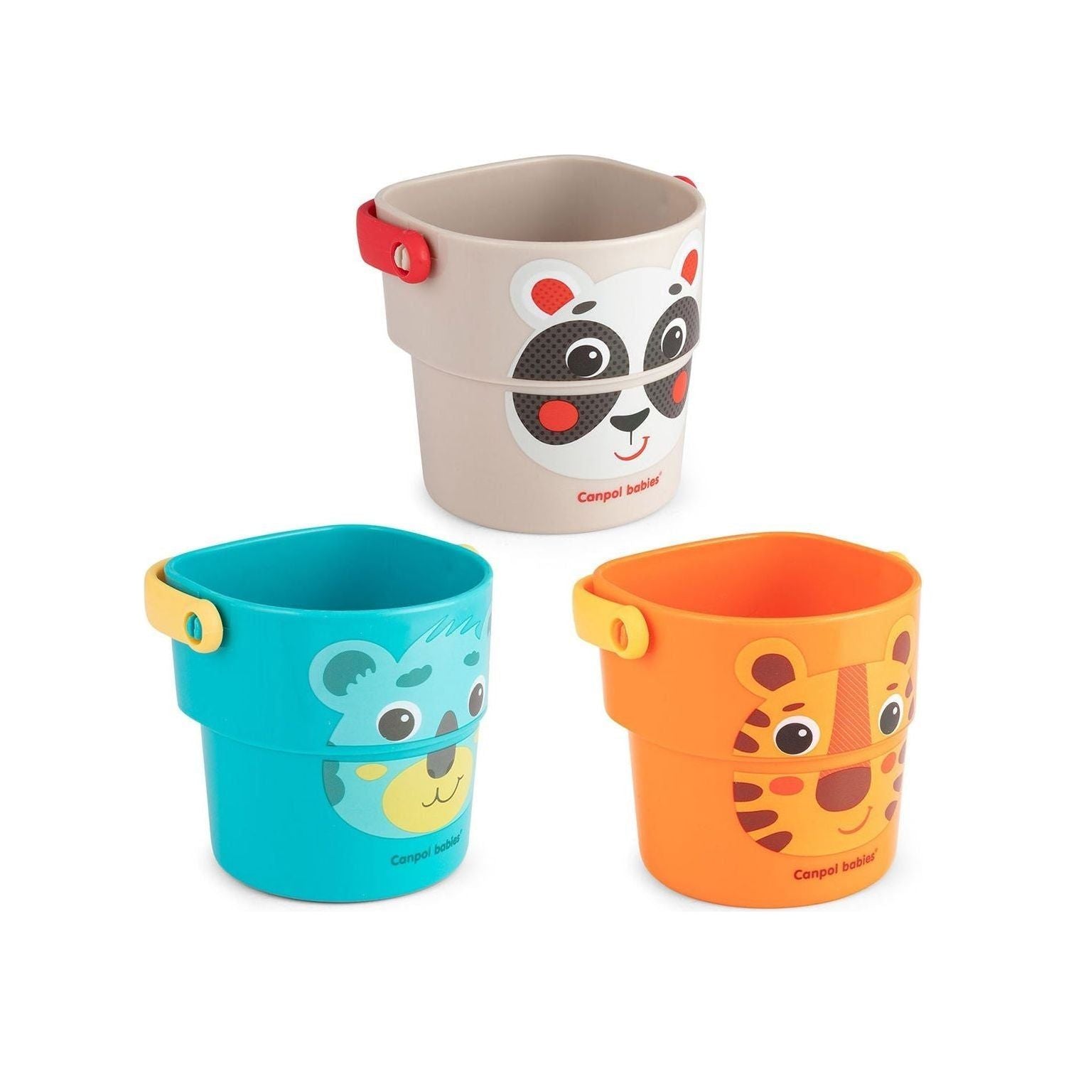 Lot de 3 seaux de jouets de bain Canpol Hello Little 9 mois et plus