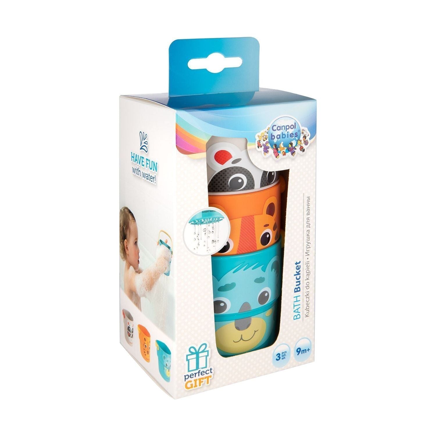 Lot de 3 seaux de jouets de bain Canpol Hello Little 9 mois et plus