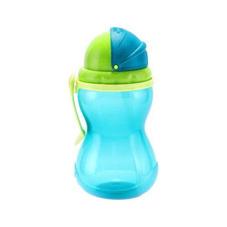 Canpol Sport Cup with Silicone Flip-top Straw 370ml - Blue