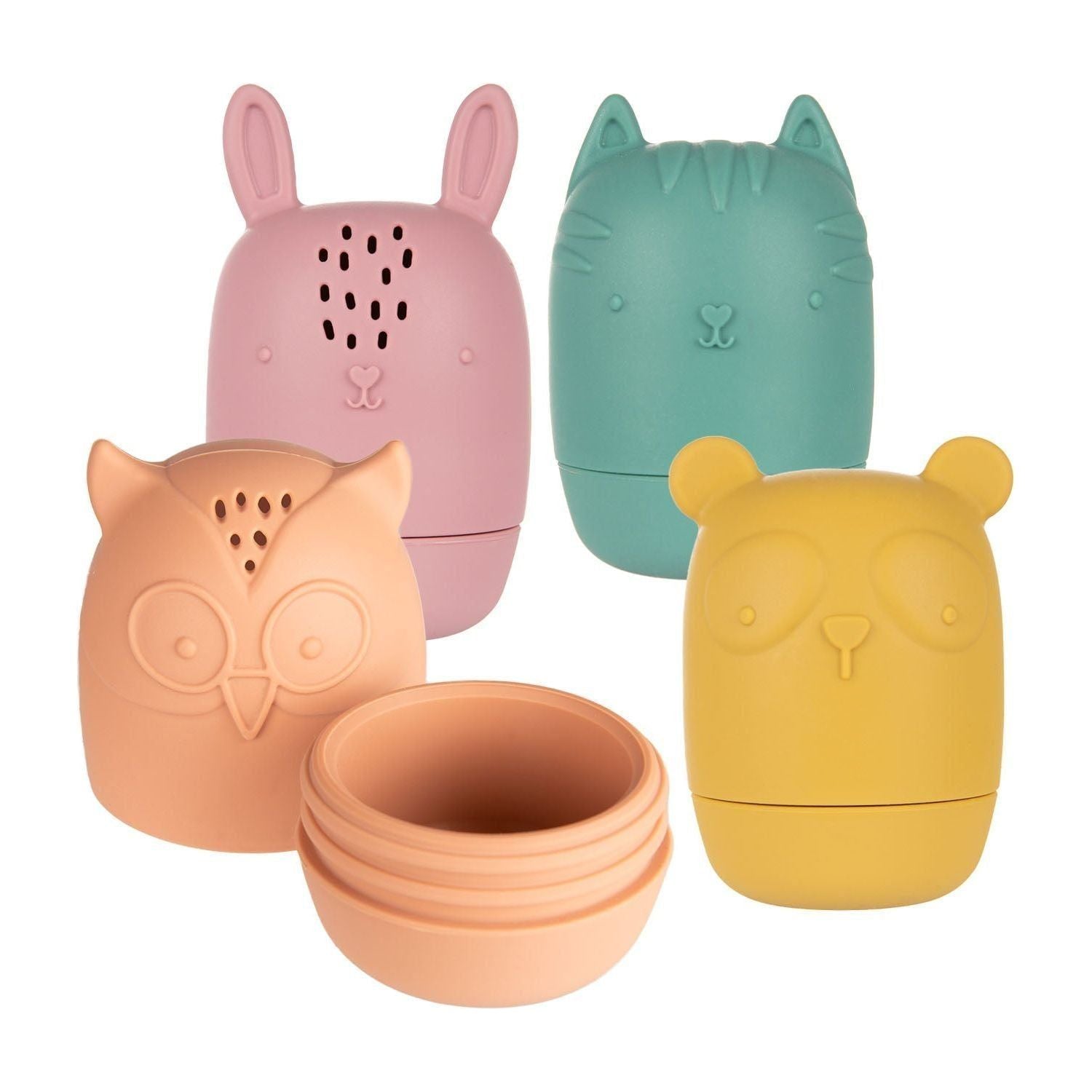 Ensemble de jouets de bain torsadés en silicone Canpol 4 pièces 3 mois et plus