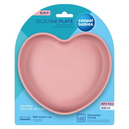 Ventouse en silicone Canpol HEART 6m+ - Rose