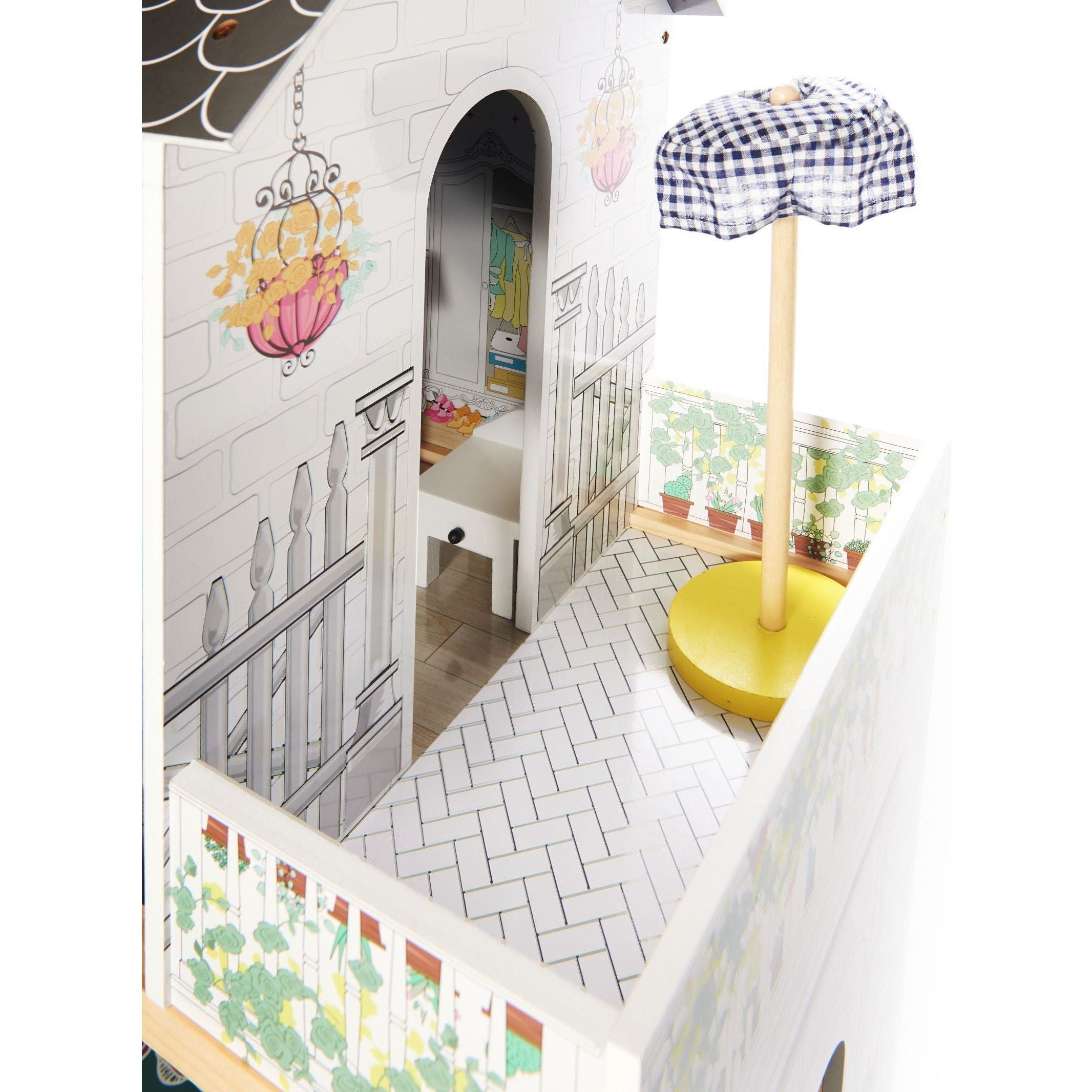 Lulilo Grande Villa Houten poppenhuis - 120 cm - Compatibel voor Barbie of Steffi pop