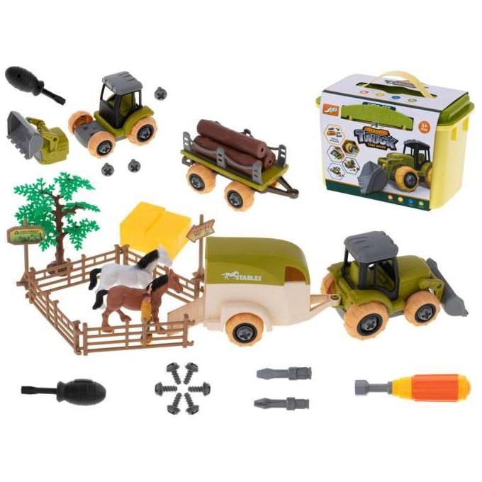 Ensemble de ferme Happy Bunny avec tracteur et chevaux