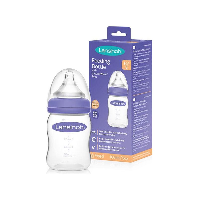 Lansinoh 160 ml mOmma Feeding Bottle With NaturalWave Teat