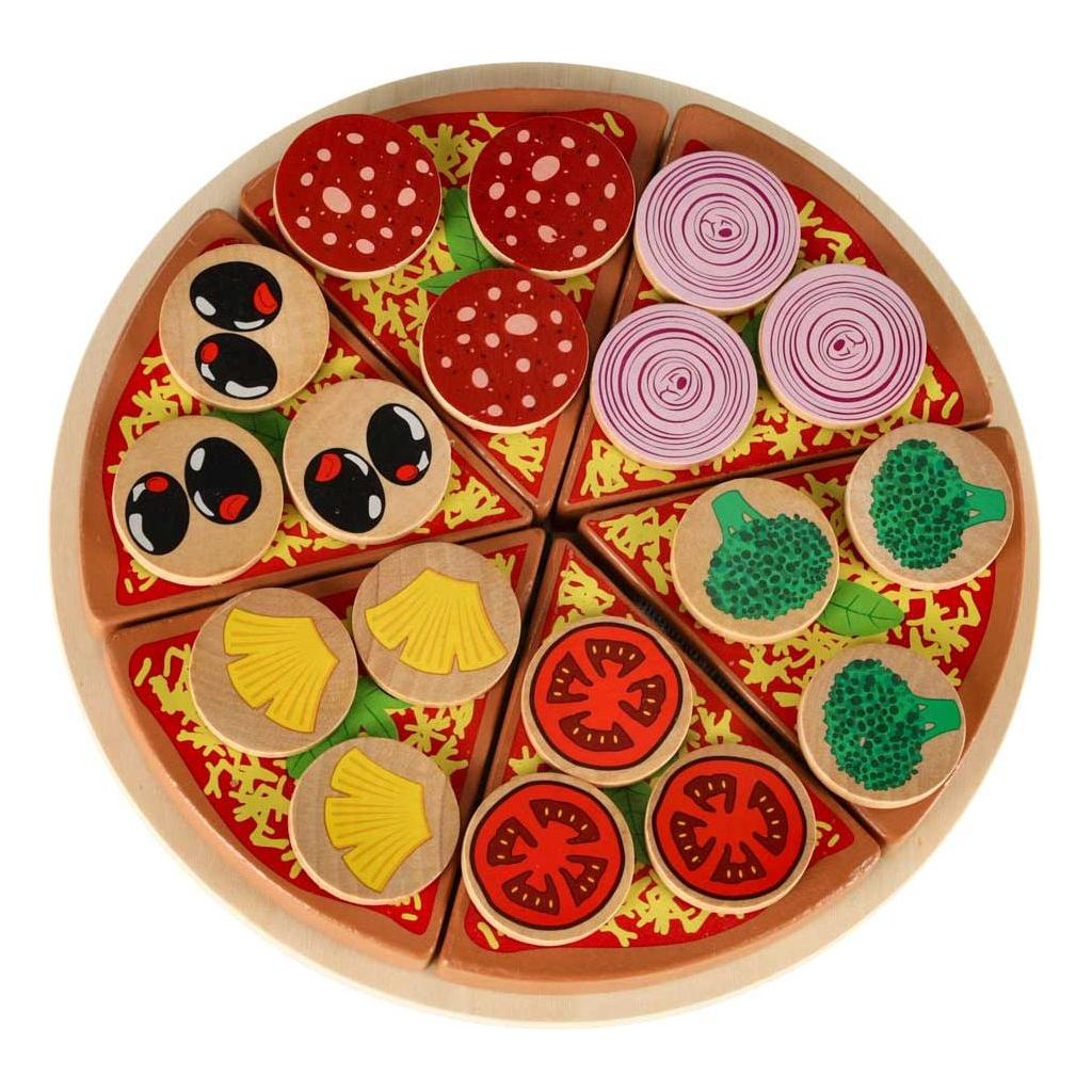 Happy Bunny Houten Pizza Met Accessoires 20cm