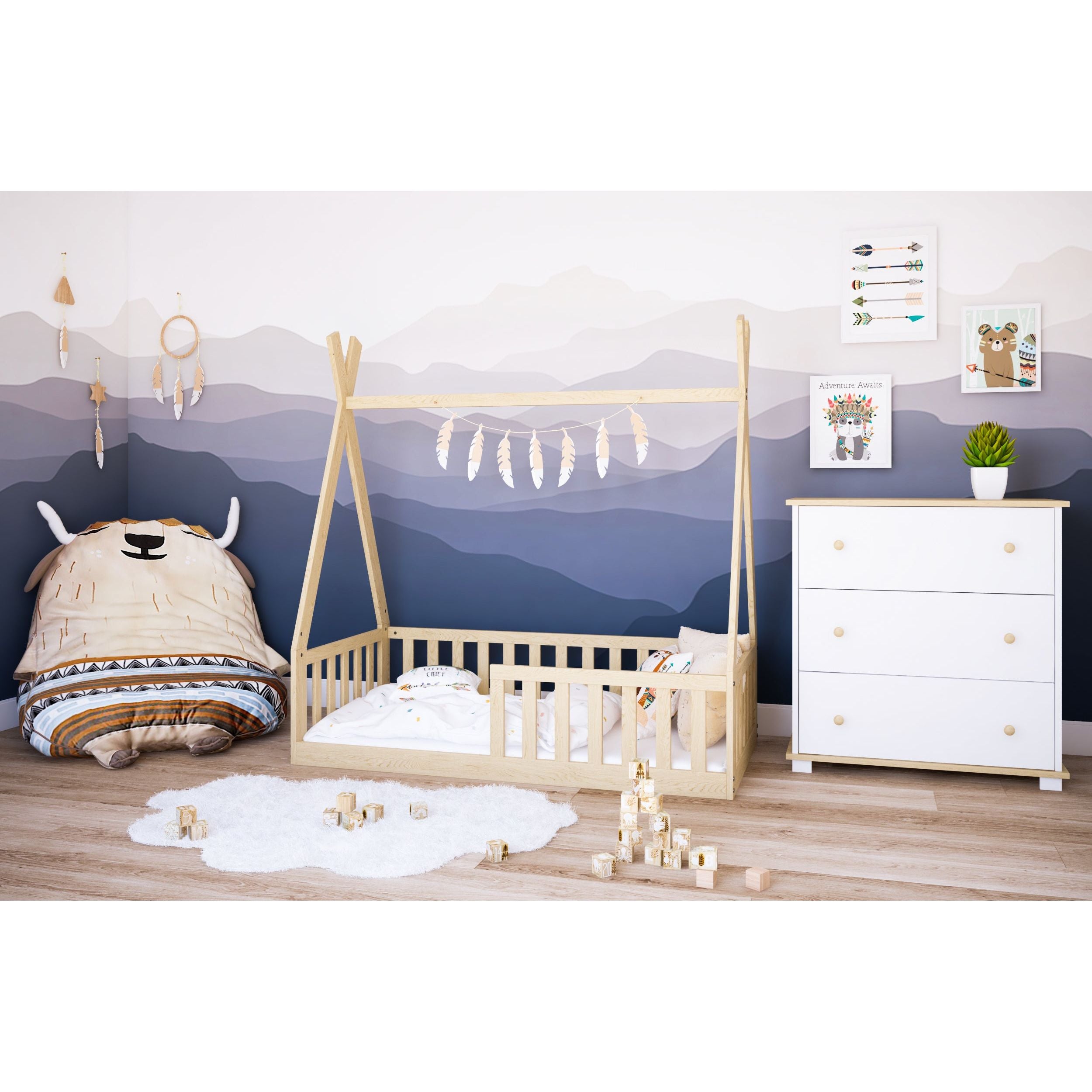 Tipi Montessori Kids Bed - 2 Colours