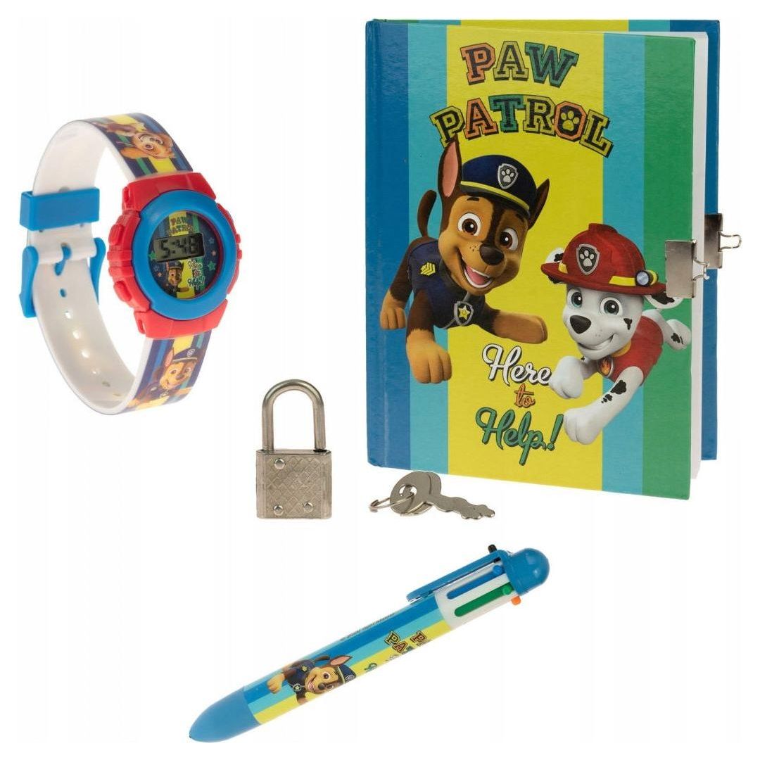 Licentie Paw Patrol digitaal horloge met notitieboekje en pennenset