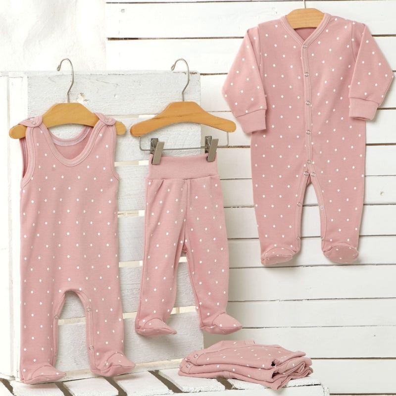 Lilly Bean Lange Mouw Bodysuit - Roze Stippen