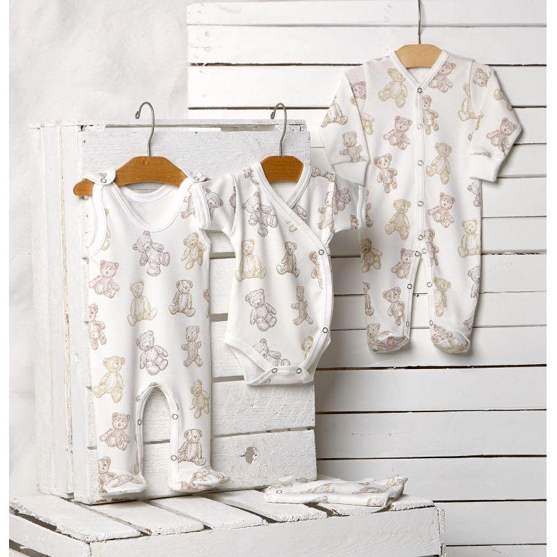 Lilly Bean Zij-drukknoop Lange Mouw Bodysuit - Teddybeer