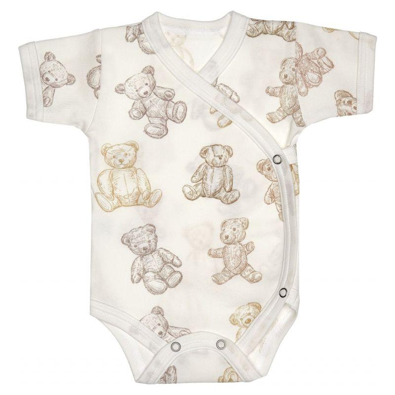 Lilly Bean Zij-drukknoop korte mouw bodysuit - Teddybeer