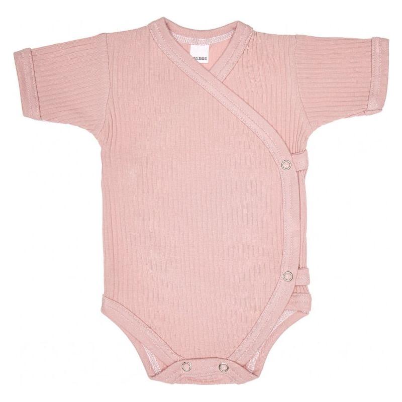 Lilly Bean Side Snap korte mouw geribbelde body - roze