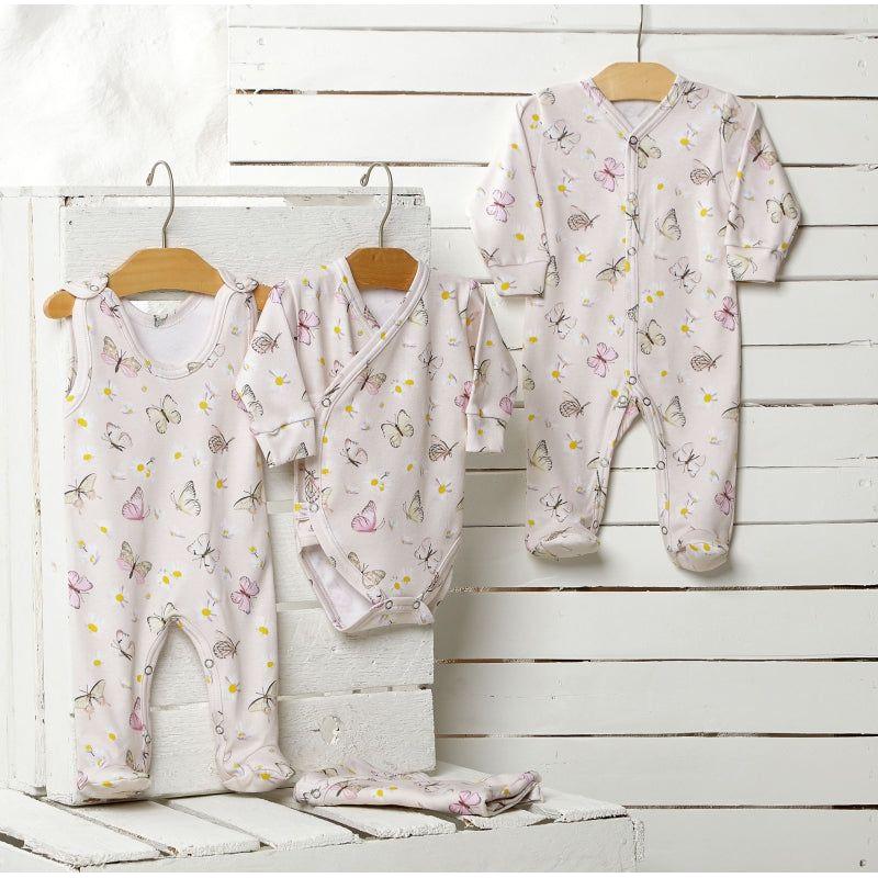 Lilly Bean Zij-druk korte mouw bodysuit - Vlinders