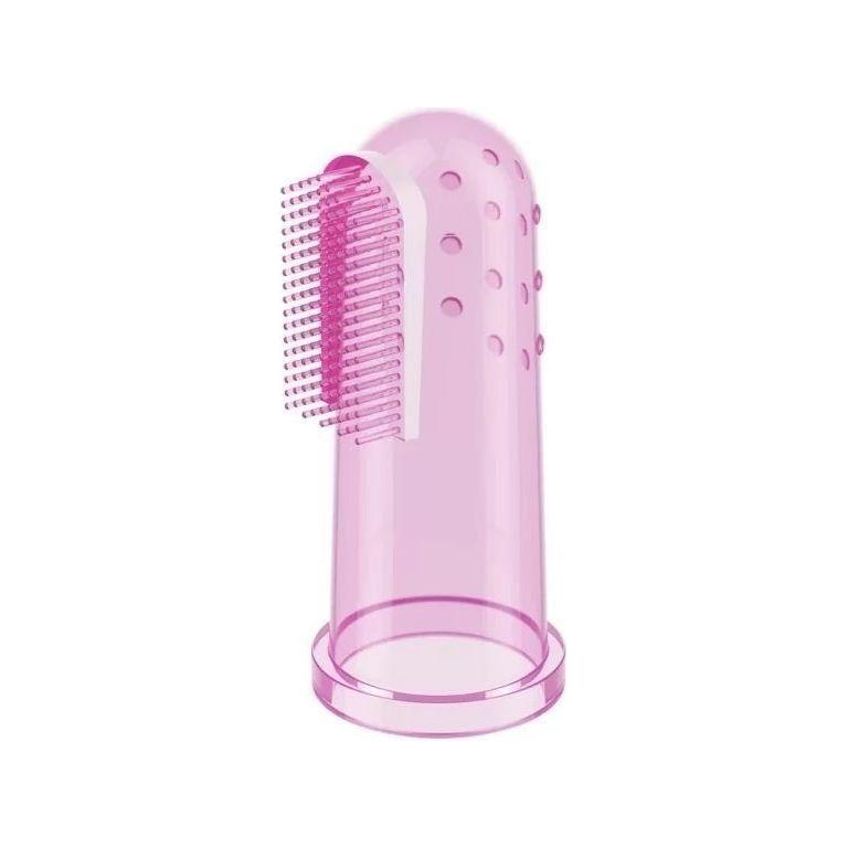 Babyono Siliconen Vinger Baby Tandenborstel - Roze