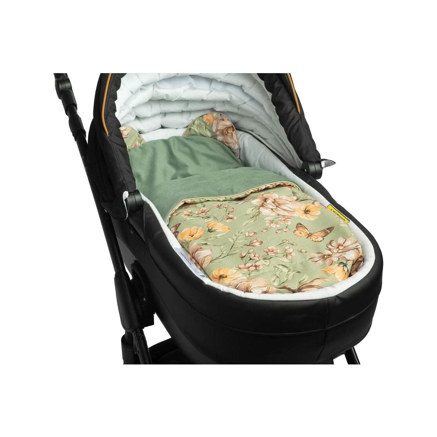 Sensillo Velvet Pram Set - Green Flowers