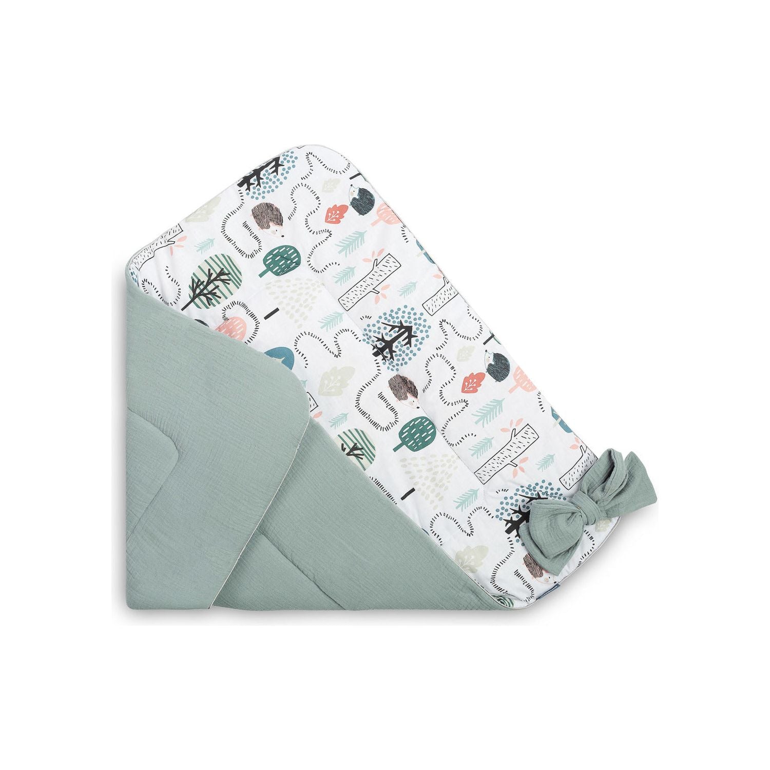 Sensillo Muslin Baby Swaddle - Green Hedgehogs
