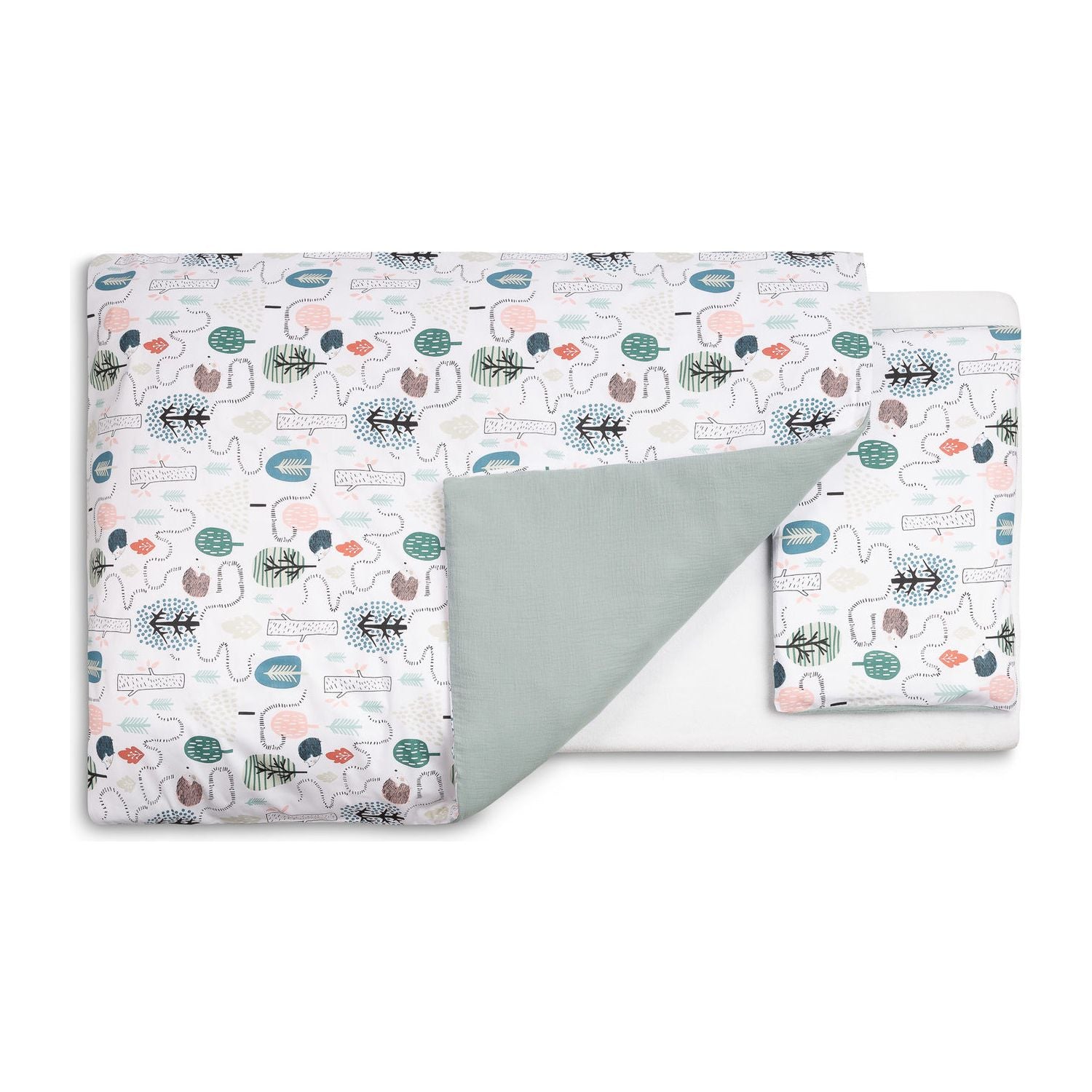 Sensillo Bedding Set 100x135 cm - Green Hedgehogs