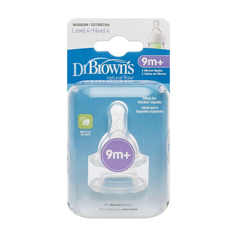 Dr. Brown's Narrow-Neck Level 4 Natural Flow Teats 6M+, 2 Pack