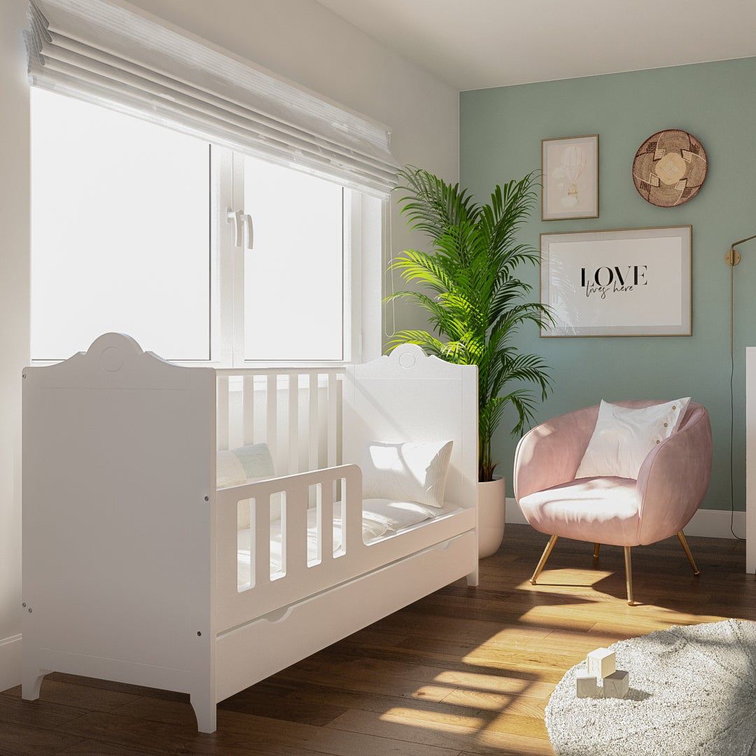 GLAMOUR 2in1 Baby Cot With Mattress