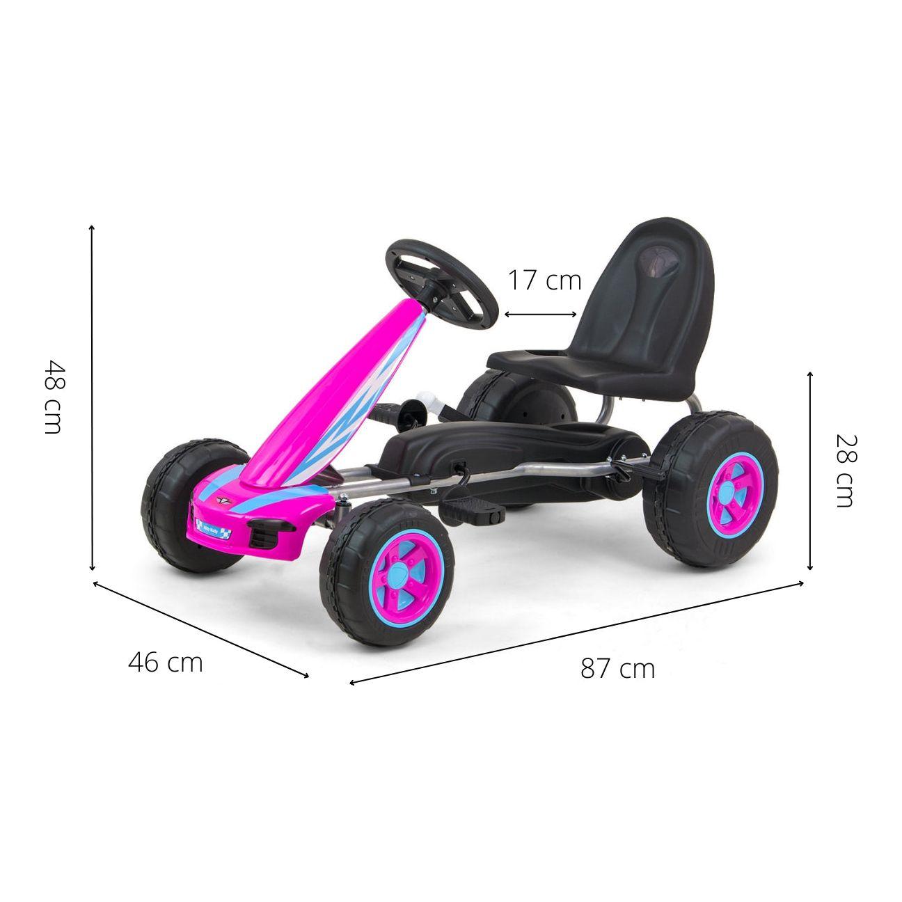 Kart à pédales pour enfants Milly Mally Racer - Rose Vipère