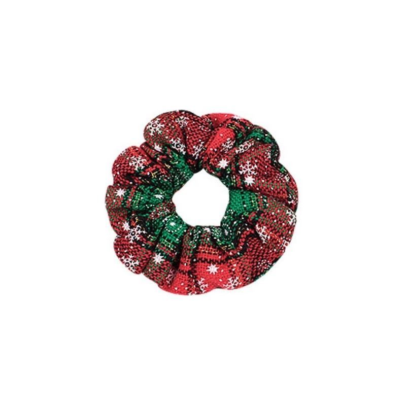 Kersthaar Rood - Groene Scrunchie