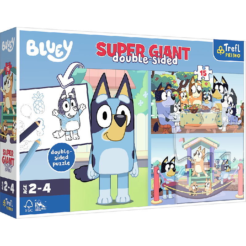 Trefl Kids Giant Dubbelzijdige Puzzel 15 st 2-4 jaar - Bluey