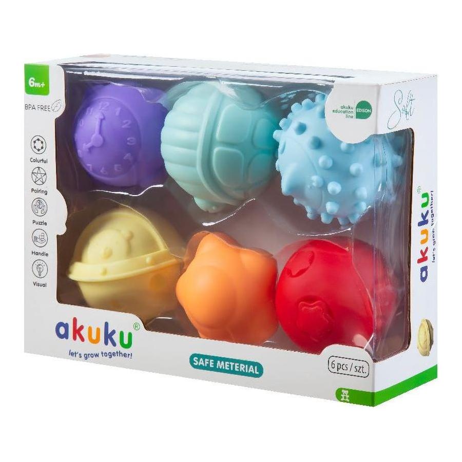 Akuku zachte sensorische ballen set 6 stuks