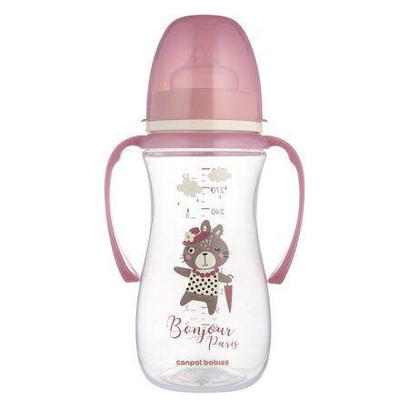 Canpol Anti-colic Bottle EasyStart Bonjour Paris 300 ml  - Pink