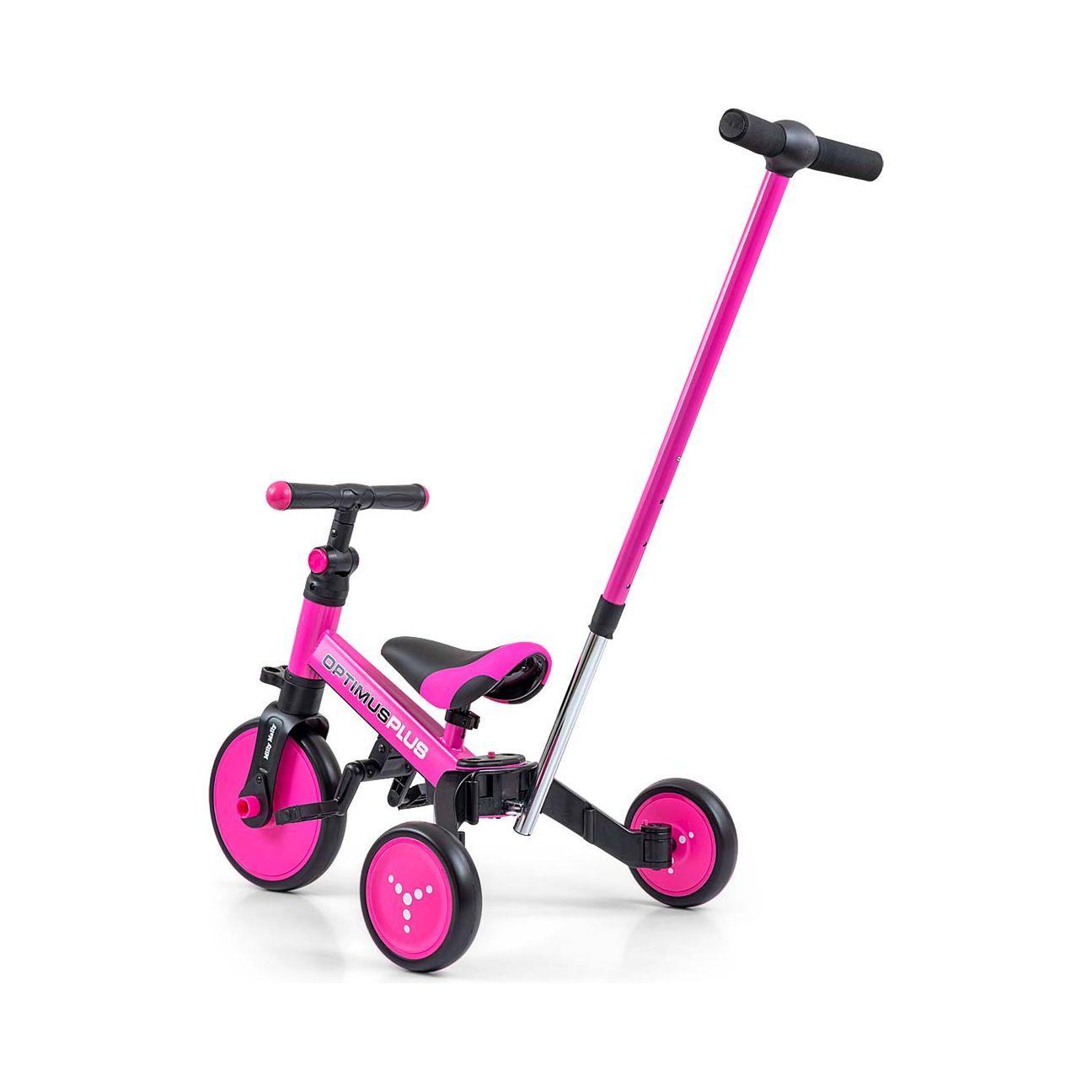 Milly Mally 4in1 Tricycle Optimus Plus With Handle - Pink