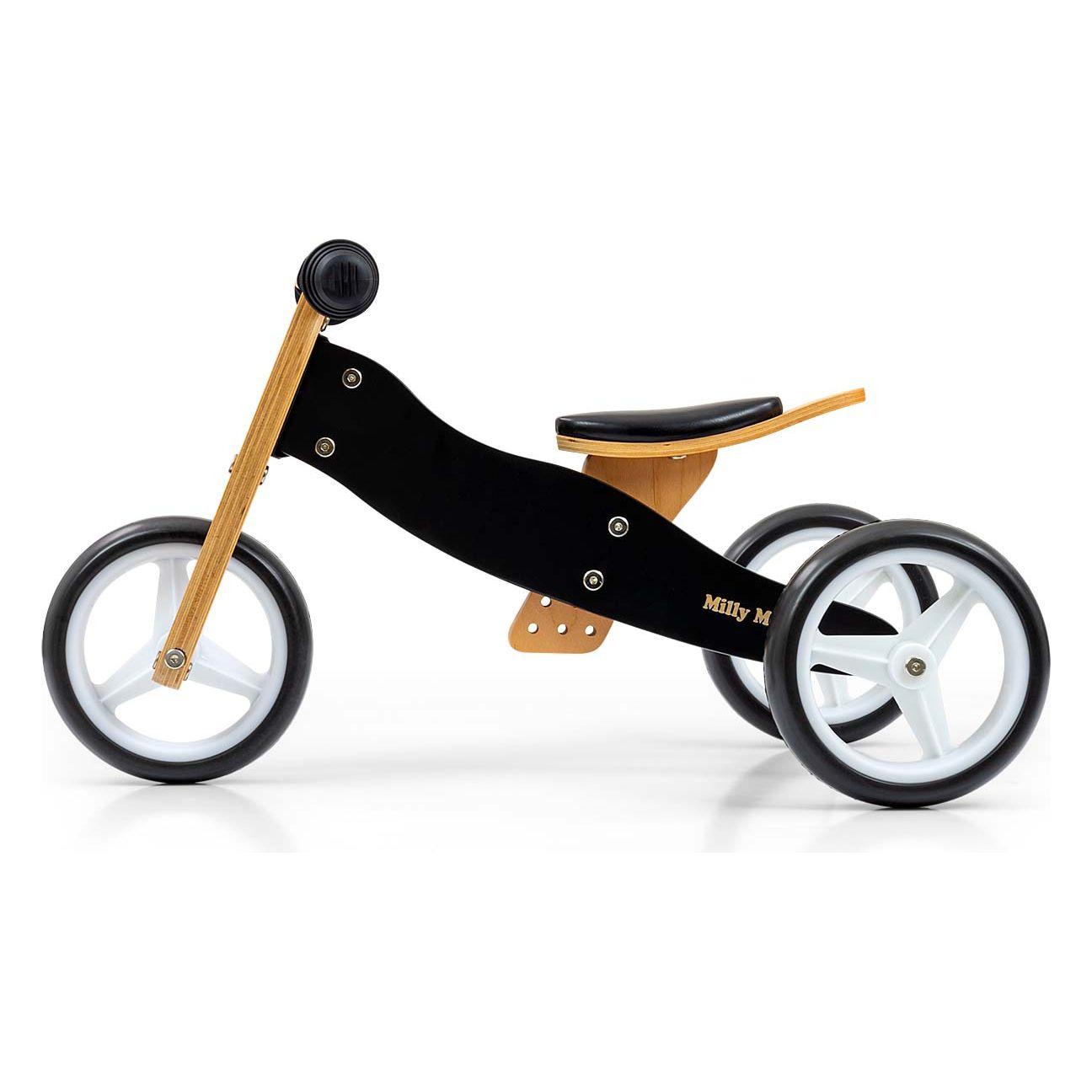 Milly Mally Jake 2in1 Wooden Balance Bike - Black