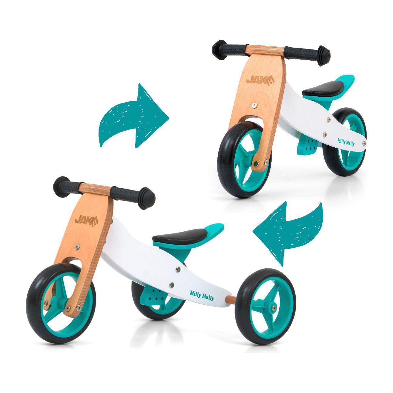 Milly Mally Jake 2 in 1 Houten Loopfiets - Munt