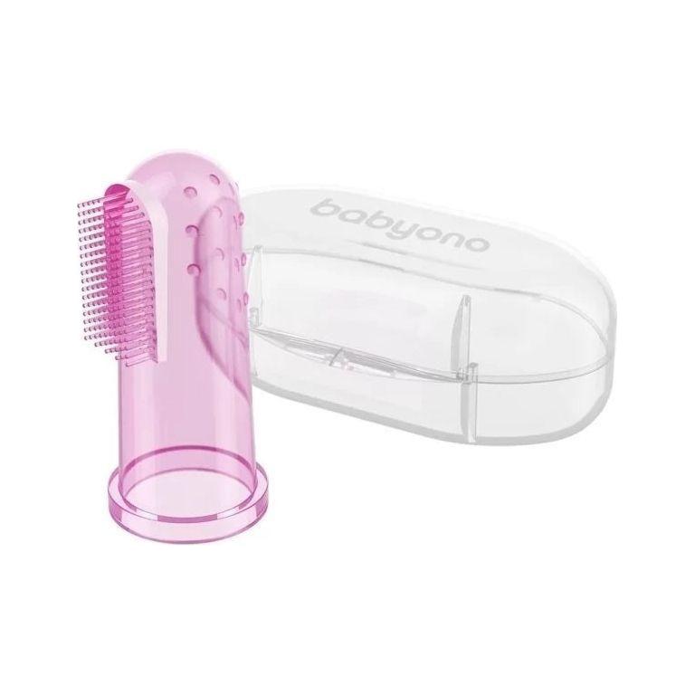 Babyono Siliconen Vinger Baby Tandenborstel - Roze