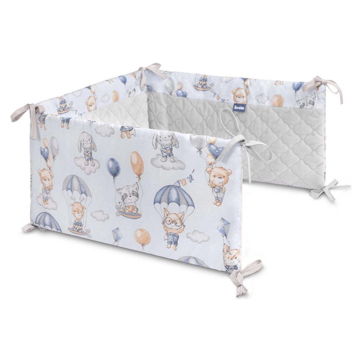 Sensillo Velvet Cot Bumper - Balloon Ride