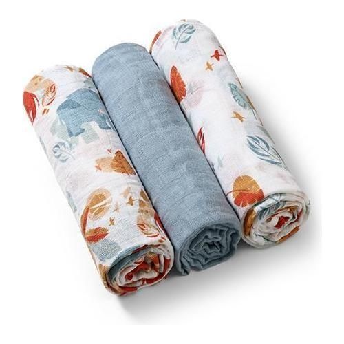 Babyono Bamboe Mousseline Luiers 3 stuks - 4 Kleuren