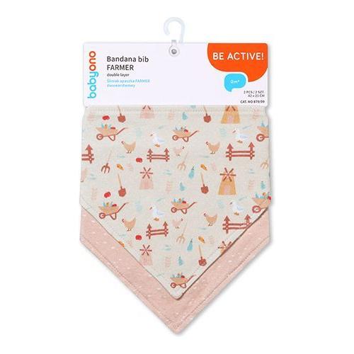 Babyono Bandana Slabbetje 2-pack - Boer