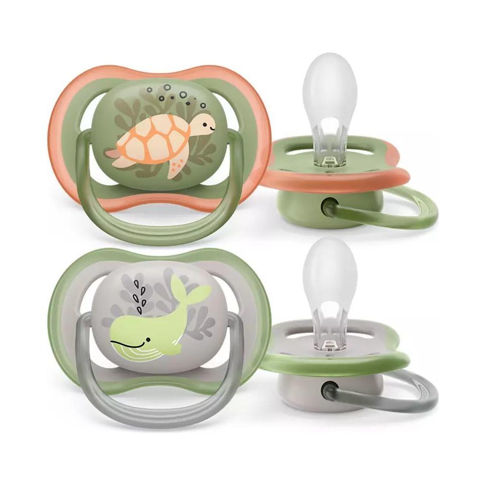 Philips Avent Soother Ultra Air 6-18 months+ 2 pcs - Turtle & Whale