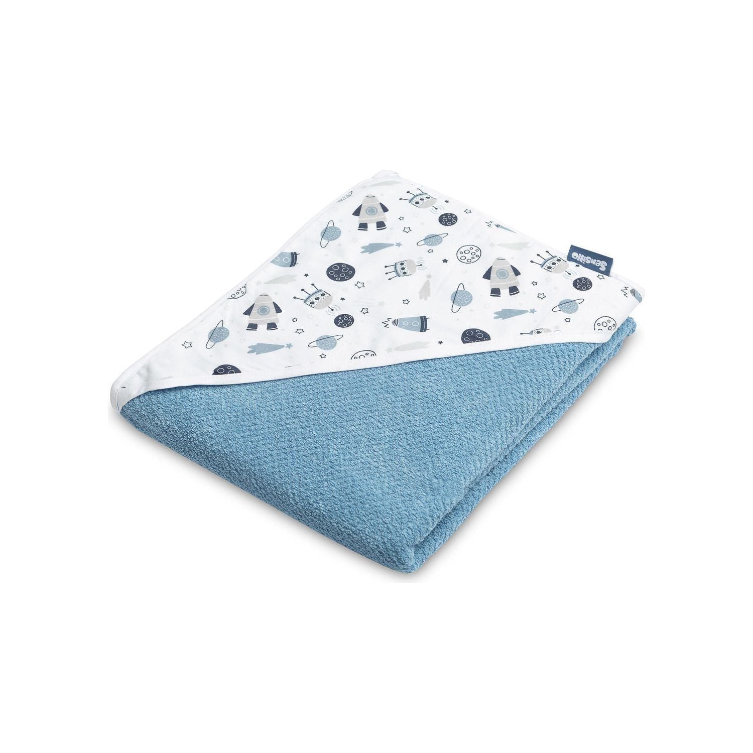 Sensillo 100% Cotton Hooded Bath Towel 100x100 - Blue Space