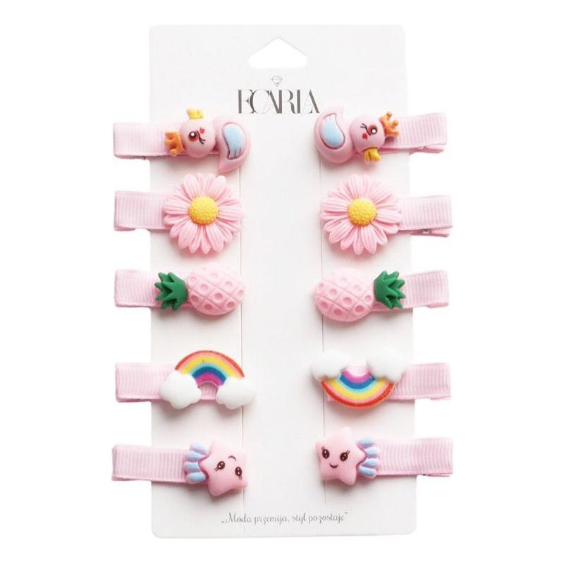 Haarclips Ananas &amp; Regenbogen 10-pack