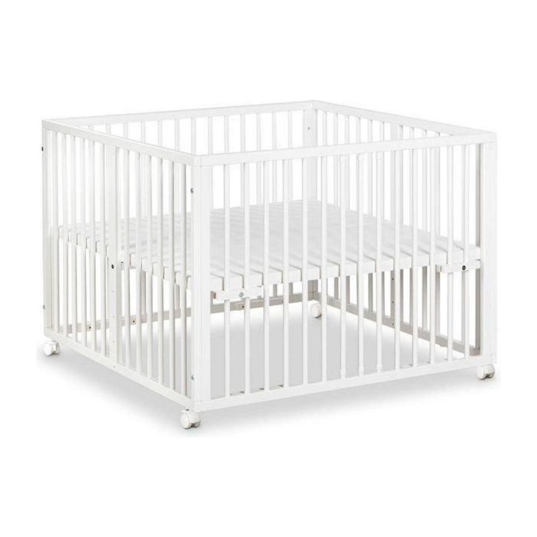 White Smoke Elijah Wooden Playpen - Available In 3 Colours