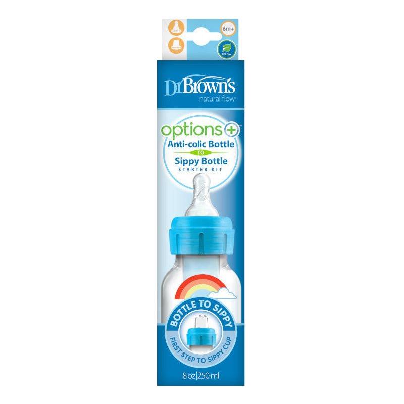 Light Sea Green Dr Brown's Options+ Narrow Sippy Bottle Starter Kit 6m+ 250ml - 3 Colours