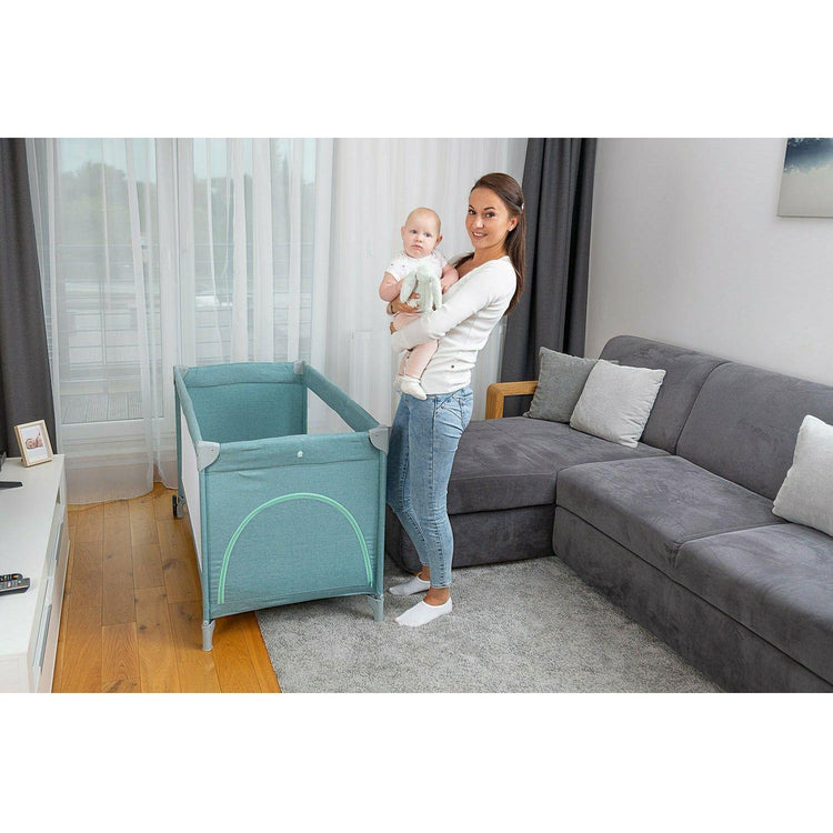 Gray Caretero Basic Plus Travel Cot - 4 Colours