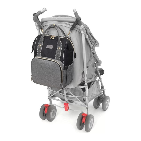 Light Slate Gray Babyono Diaper / Mummy backpack OSLO STYLE  - Black