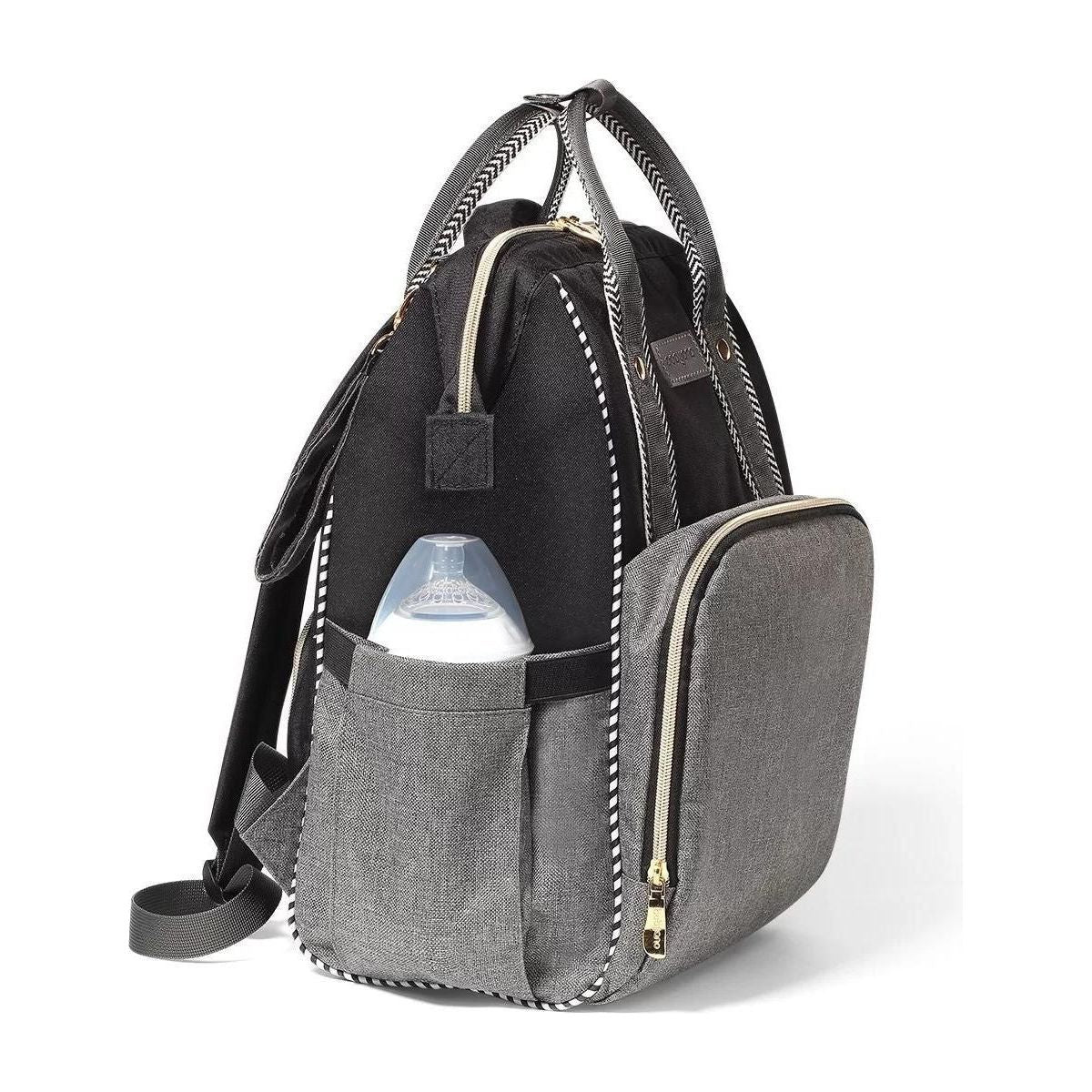 Dark Slate Gray Babyono Diaper / Mummy backpack OSLO STYLE  - Black