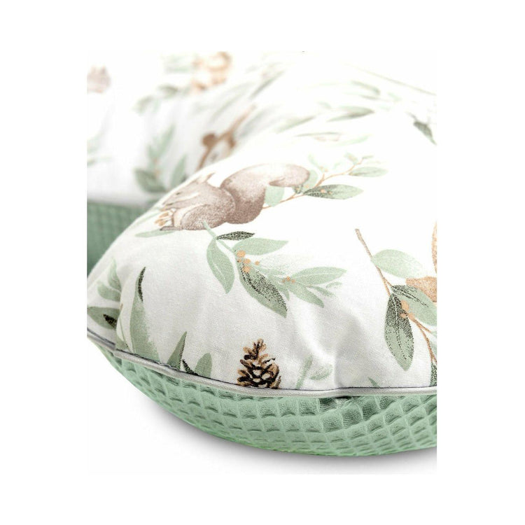 Light Gray Sensillo Waffle Nursing Pillow - Mint Deer