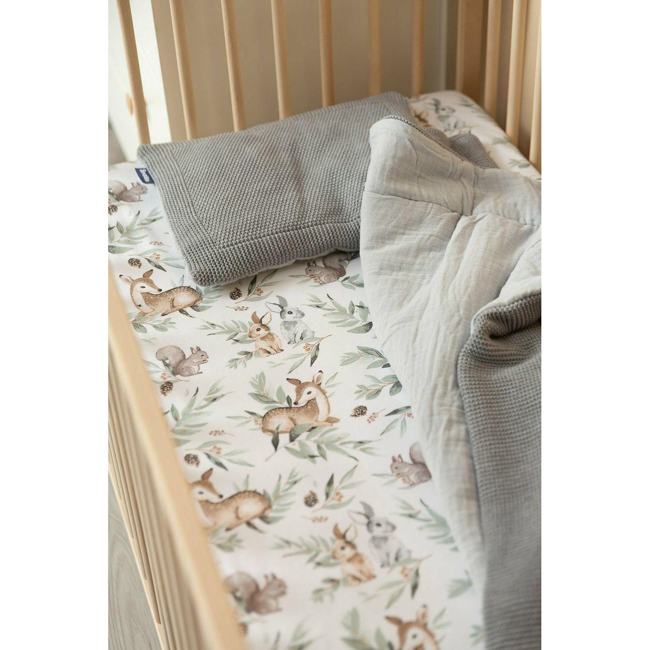 Gray Sensillo Printed Cot Sheet 120x60 cm - 7 Designs