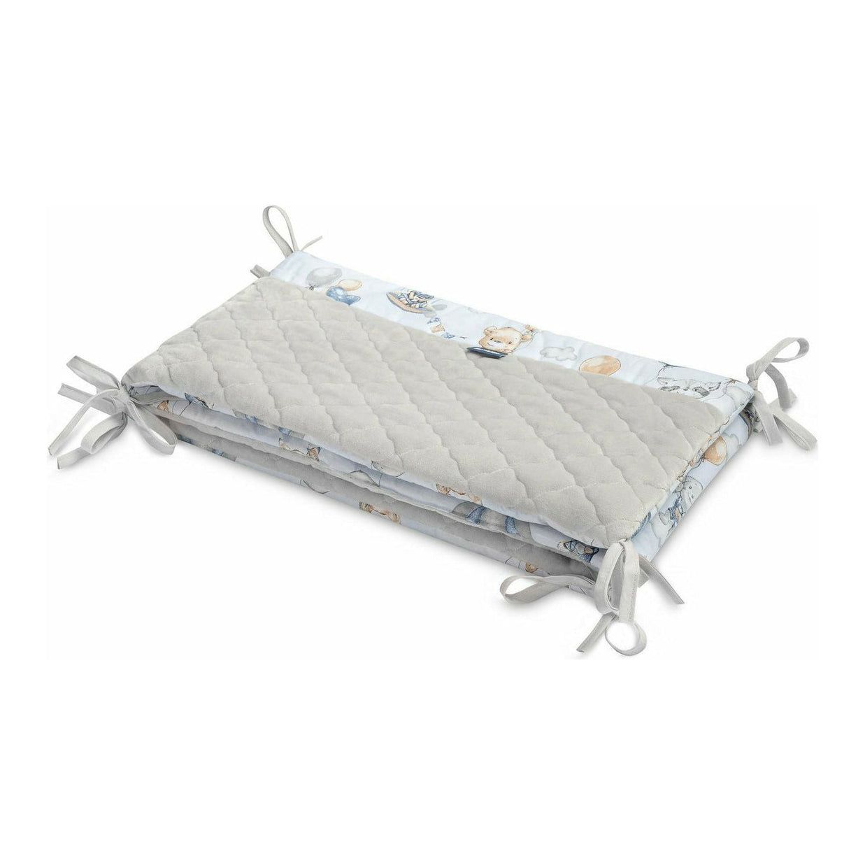 Light Gray Sensillo Velvet Cot Bumper - 6 Designs