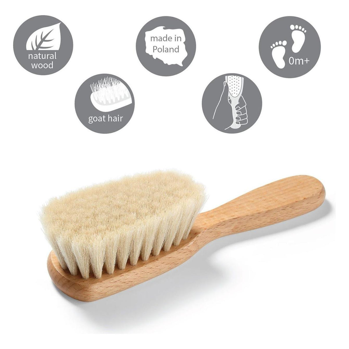 Tan Babyono Soft Natural Hairbrush