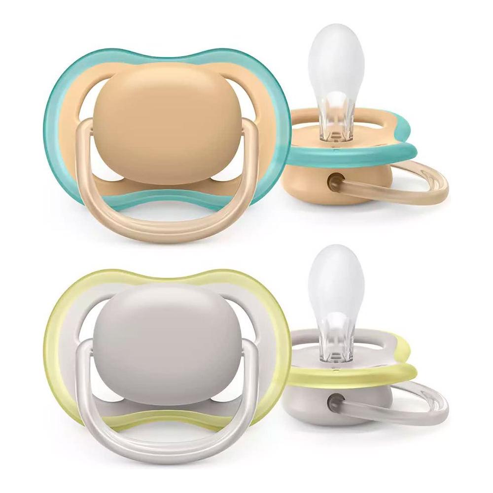 Light Gray Avent Soother Ultra Air 0-6 months 2 pcs - 8 Designs