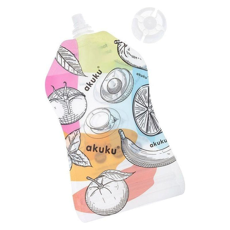 Light Gray AKUKU Reusable Food Pouches 5 pcs