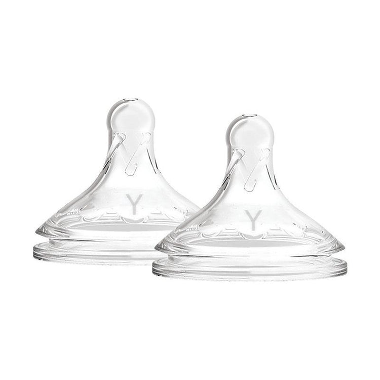 White Smoke Dr Brown's Wide Neck Level 4 Natural Y-Cut Teats 9M+, 2 Pack